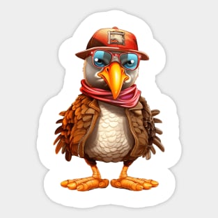 Cartoon Thanksgiving Turkey #7 Sticker